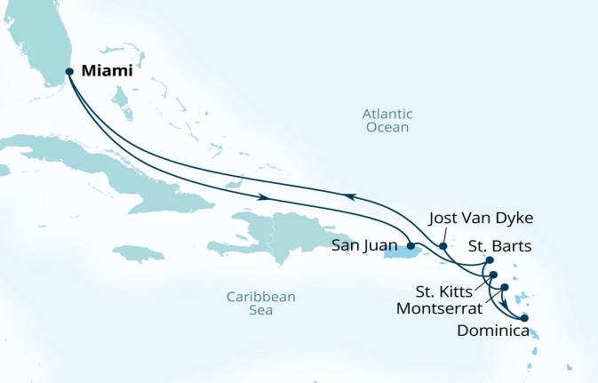 Seabourn Quest World Cruise Map 2027