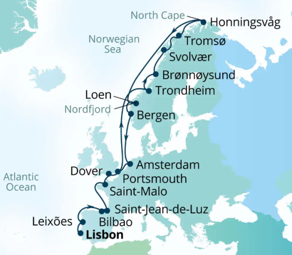 Seabourn Cruises Quest Map 2027