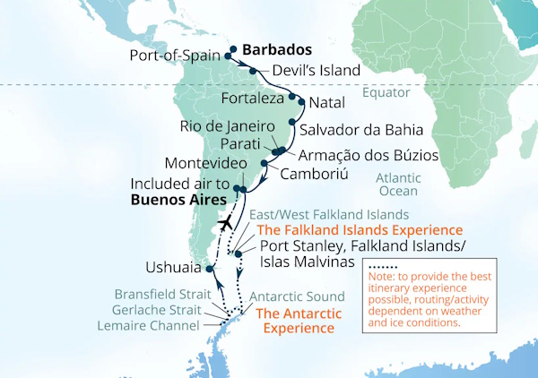 Seabourn Venture Cruises Map Itinerary 2026