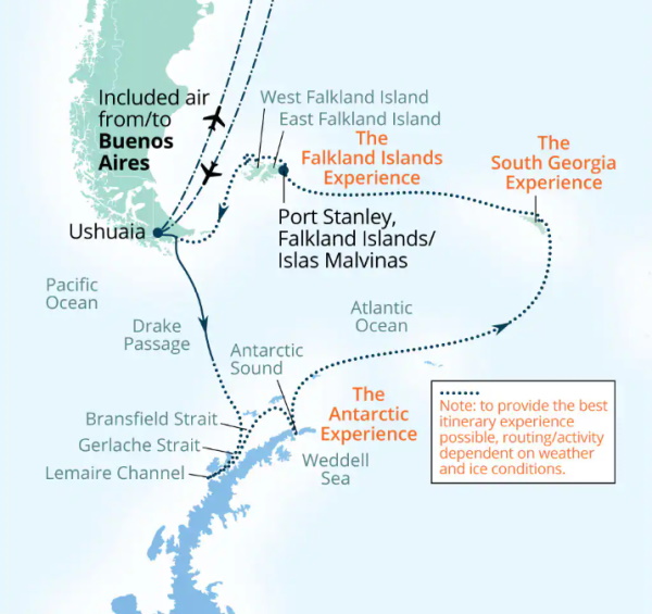 Seabourn Venture Cruises Map Itinerary 2027