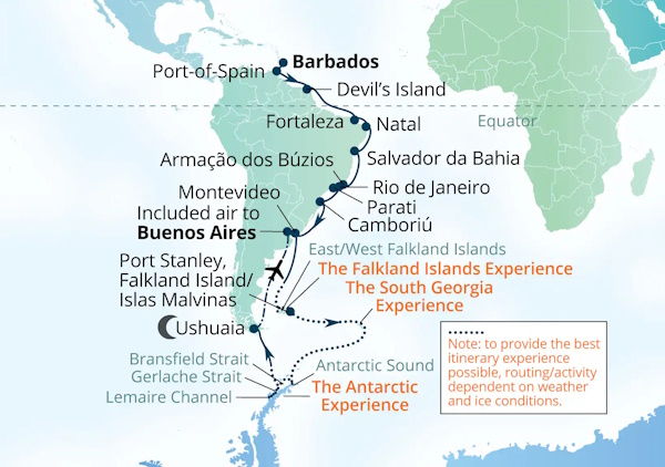 Seabourn Venture Cruises Map Itinerary 2027