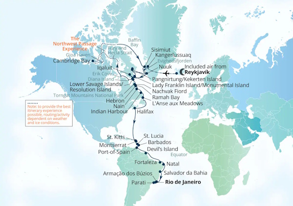 Seabourn Venture Cruises Map Itinerary 2027