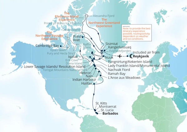 Seabourn Venture Cruises Map Itinerary 2027