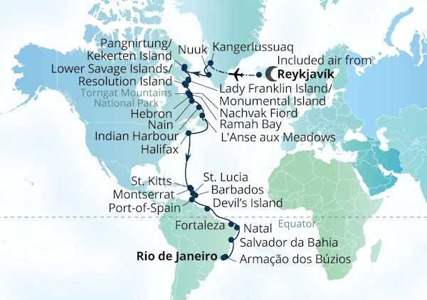 Seabourn Venture Cruises Map Itinerary 2027