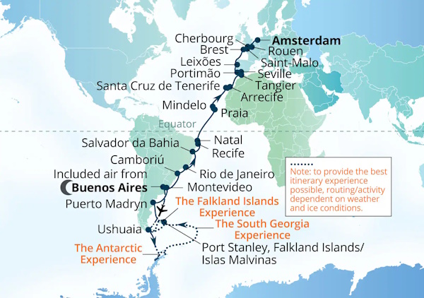 Seabourn Venture Cruises Map Itinerary 2027