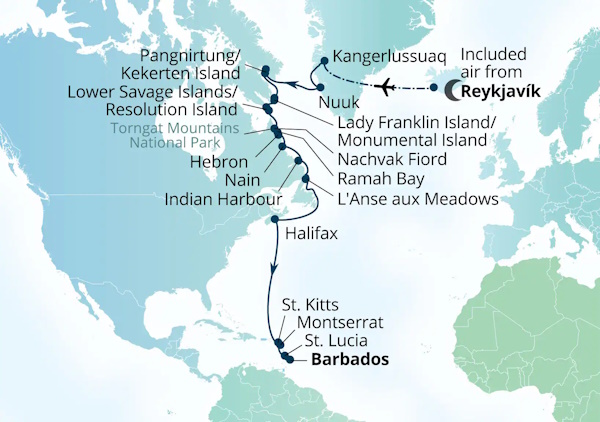 Seabourn Venture Cruises Map Itinerary 2027