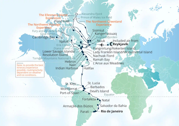 Seabourn Venture Cruises Map Itinerary 2027