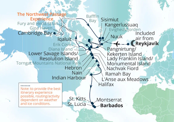 Seabourn Venture Cruises Map Itinerary 2027
