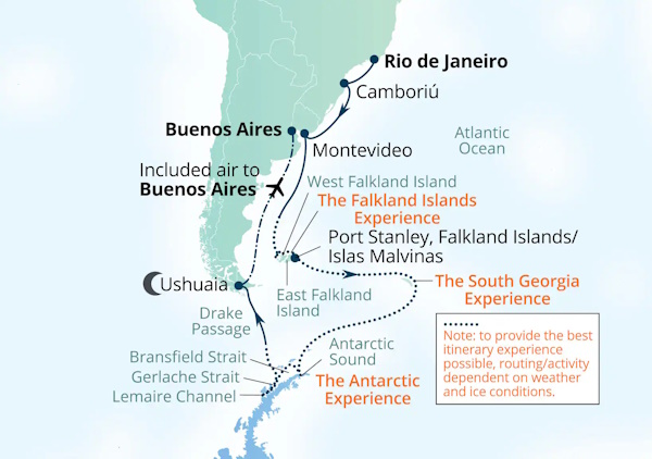 Seabourn Venture Cruises Map Itinerary 2027
