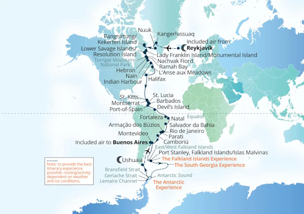 Seabourn Venture Cruises Map Itinerary 2027