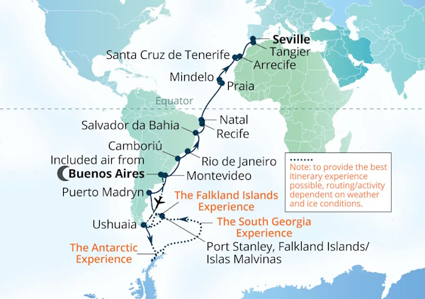 Seabourn Venture Cruises Map Itinerary 2027
