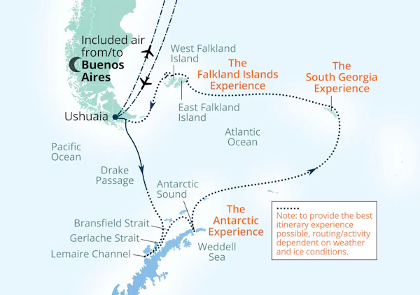 Seabourn Venture Cruises Map Itinerary 2027