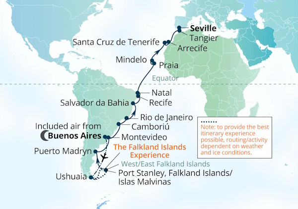 Seabourn Venture Cruises Map Itinerary 2027