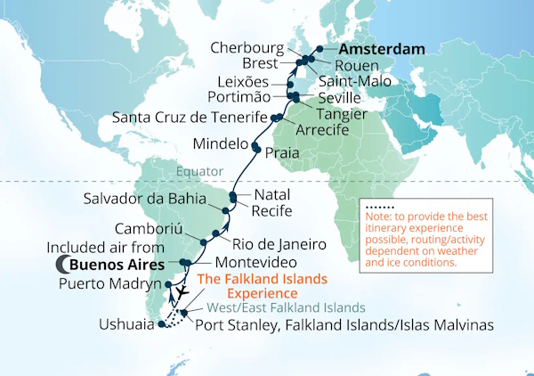 Seabourn Venture Cruises Map Itinerary 2027
