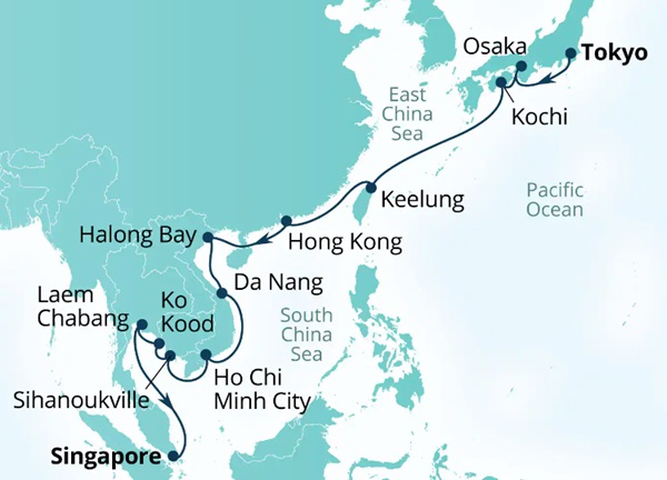 Seabourn Encore Cruises Map Itinerary 2026
