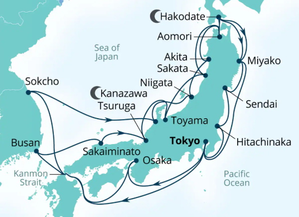 Seabourn Encore Cruises Map Itinerary 2027
