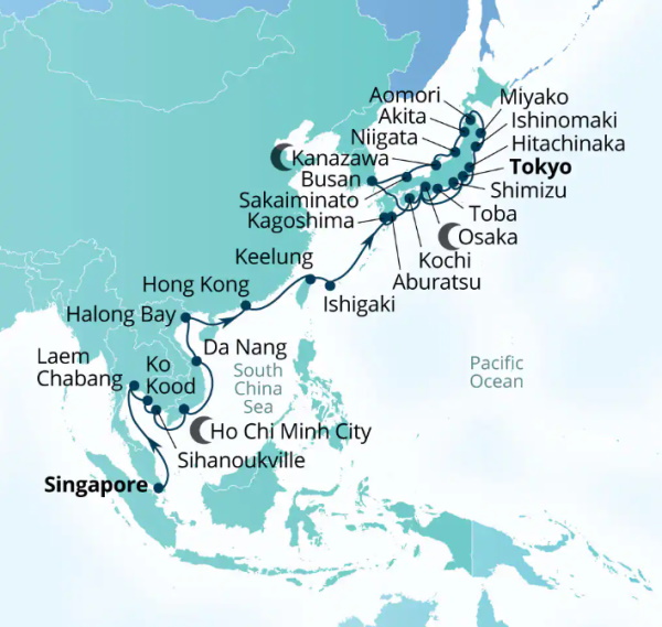 Seabourn Encore Cruises Map Itinerary 2027