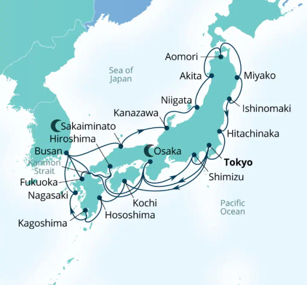 Seabourn Encore Cruises Map Itinerary 2027