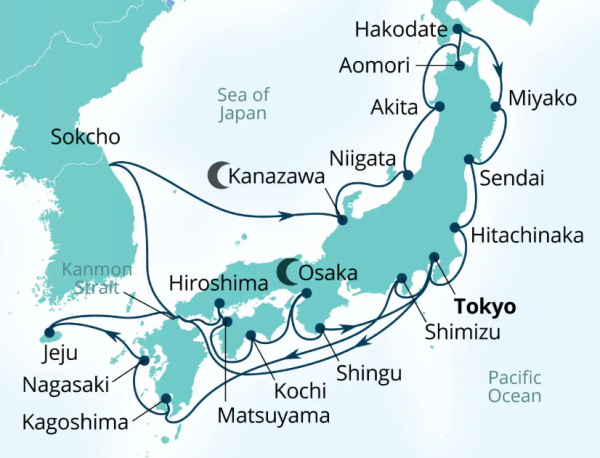 Seabourn Encore Cruises Map Itinerary 2027