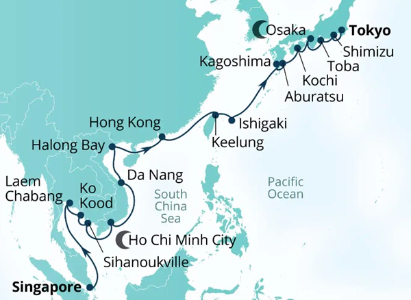 Seabourn Encore Cruises Map Itinerary 2027