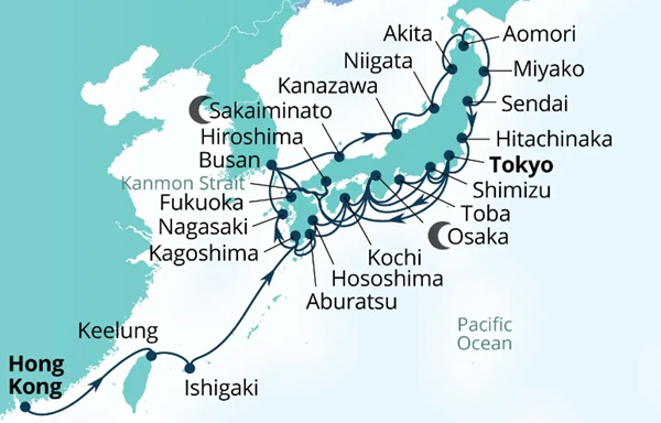 Seabourn Encore Cruises Map Itinerary 2027