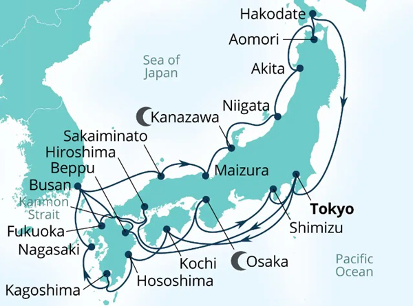 Seabourn Encore Cruises Map Itinerary 2027