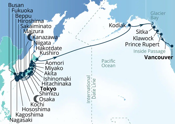 Seabourn Encore Cruises Map Itinerary 2027