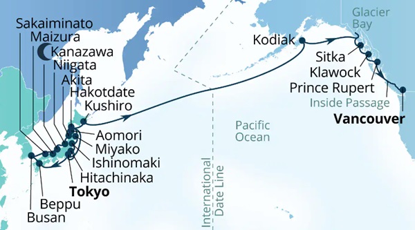 Seabourn Encore Cruises Map Itinerary 2027