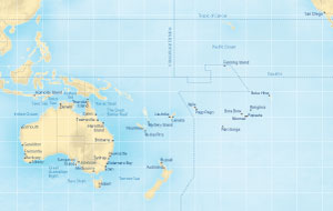 HONEYMOON Seabourn Odyssey Cruise Map Detail Sydney, Australia to Fort Lauderdale, Florida, US February 13 April 10 2020 - 58 Days - Voyage 4612B