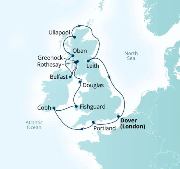 Seabourn Ovation Itinerary Map 2026
