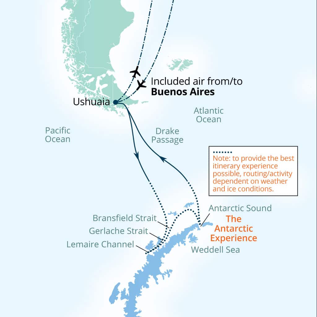 Seabourn Pursuit 11-day Buenos Aires to Buenos Aires itinerary map, December 11-22 2026