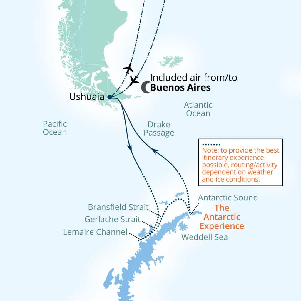 Seabourn Pursuit 11-day Buenos Aires to Buenos Aires itinerary map, March 3-14 2027