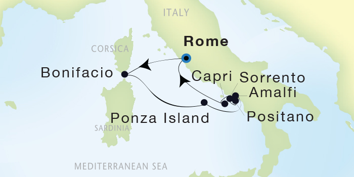 Luxury World Cruise SHIP BIDS - Seadream Yacht Club, Seadream 2 July 16-23 2025 Civitavecchia (Rome), Italy to Civitavecchia (Rome), Italy