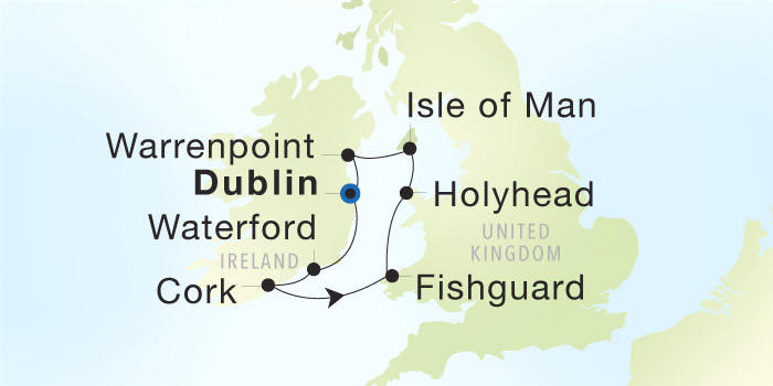 Dublin to Dublin Seadream Luxury Cruise Itinerary Map
