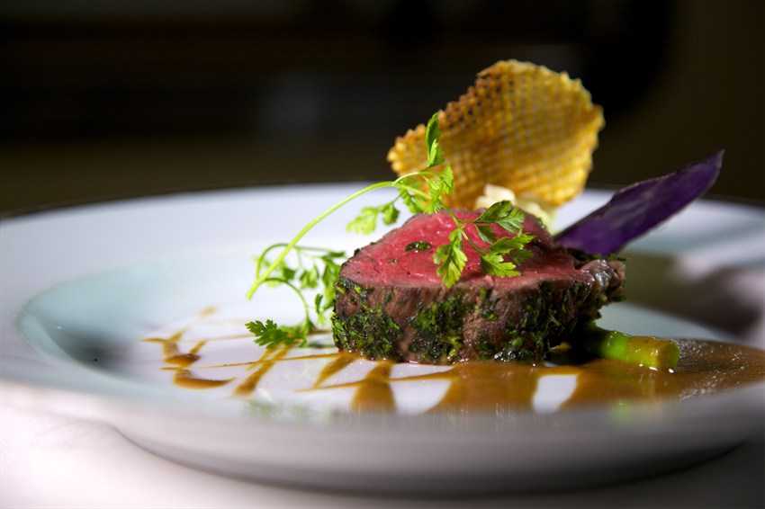 Fine dining cuisine served aboard a SeaDream yacht