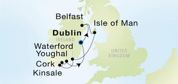 Dublin to Dublin Luxury Cruise Itinerary Map