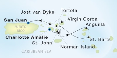 Seadream Yacht Club 2, January 28 February 4 2017 St. Thomas, U.S. Virgin Islands to San Juan, Puerto Rico