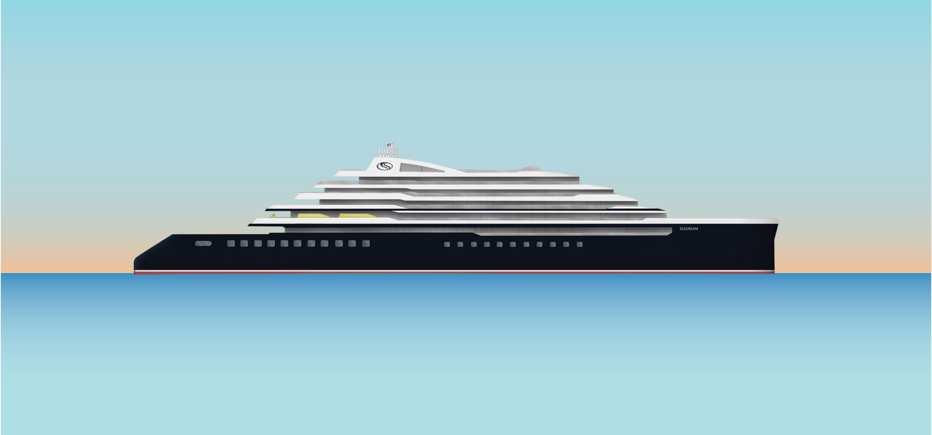 Official artist rendering of SeaDream III at sea