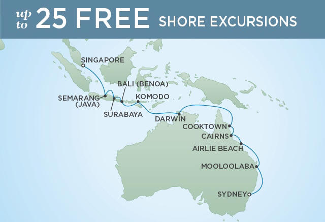 Itinerary Map Regent Seven Seas Explorer Cruises, World Cruise RSSC
