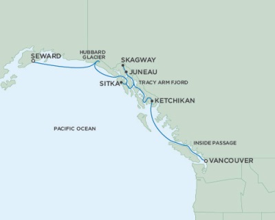 Deluxe Honeymoon Cruises Seven Seas Mariner July 20-27 2026 Anchorage (Seward), AK to Vancouver, British Columbia, Canada