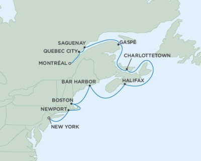 Cruise Single-Solo Balconies and Suites Seven Seas Mariner October 11-21 2025 New York (Manhattan), NY to Montreal, QC, Canada