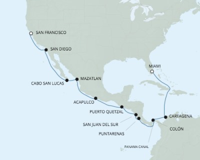 LUXURY CRUISES FOR LESS Seven Seas Mariner - RSSC April 25 May 13 2026 Cruises Miami, FL, United States to San Francisco, CA, United States