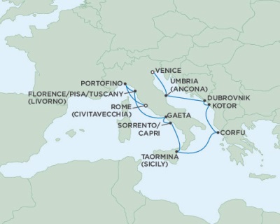 Deluxe Honeymoon Cruises Seven Seas Navigator October 3-13 2026 Venice, Italy to Rome (Civitavecchia), Italy