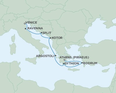 Deluxe Honeymoon Cruises Seven Seas Navigator September 26 October 3 2026 Athens (Piraeus), Greece to Venice, Italy
