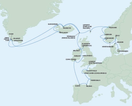 Deluxe Honeymoon Cruises Seven Seas Voyager June 16 July 23 2026 London (Southampton), England to Copenhagen, Denmark