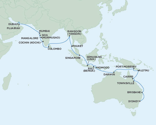 Deluxe Honeymoon Cruises Seven Seas Voyager December 2 2026 January 12 2024 Dubai, United Arab Emirates to Sydney, Australia