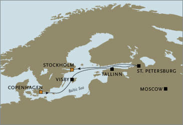 Deluxe Honeymoon Cruises Seven Seas voyager Visby Stockholm