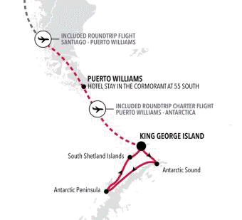 King George Island to King George Island Silver Cloud Voyage E4260207006 itinerary map