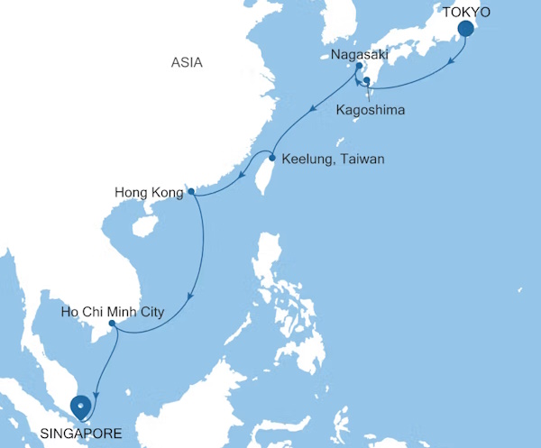 Silversea Cruises Silver Moon Map 2027 World Cruise