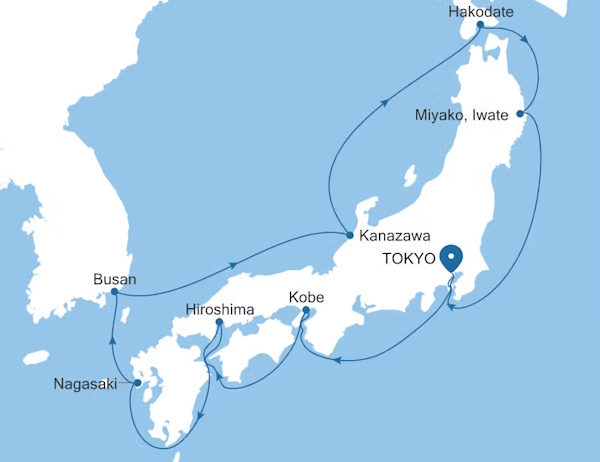 Silversea Cruises Silver Moon Map 2027 World Cruise
